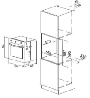 תנור בנוי פירוליטי CUISINE 5050B שחור