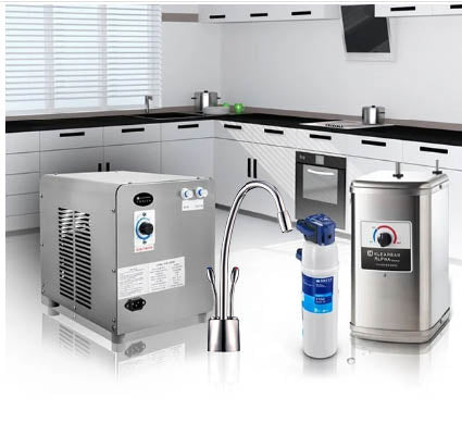 מערכת תת כיורית כולל ברז גוון ניקל מוברש דגם מודרני