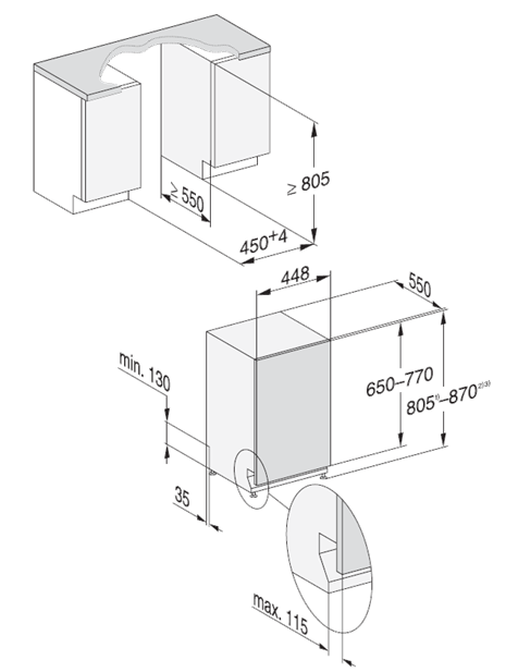 מדיח כלים צר G5590 SCVI אינטגרלי מלא | 45 ס"מ