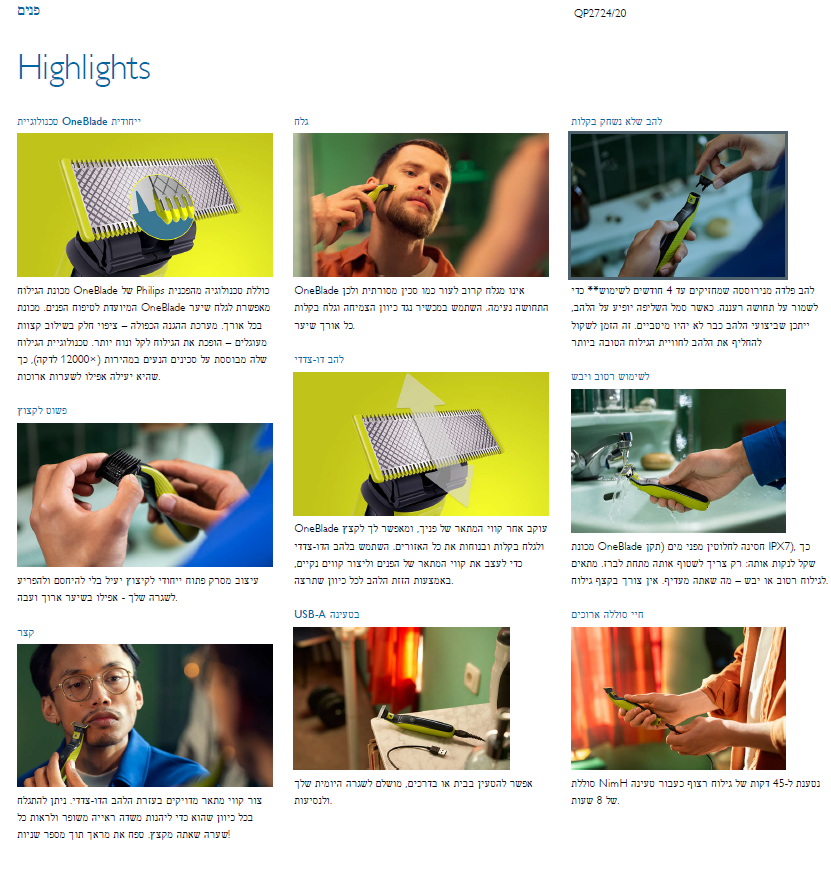 מכונת תספורת QP2724/20 One blade