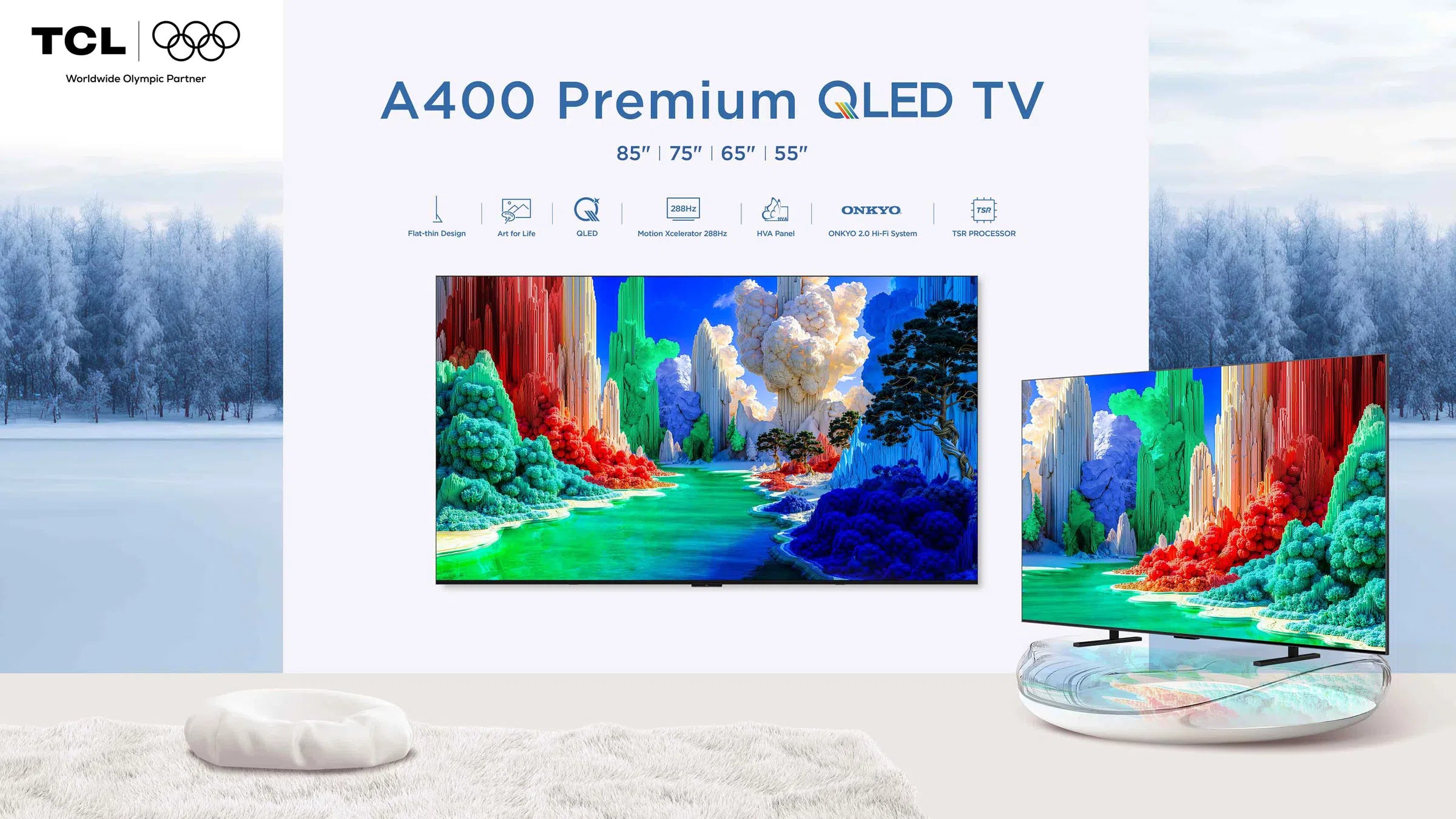 טלוויזיה 85A400M Pro QD-Mini LED Art TV Google