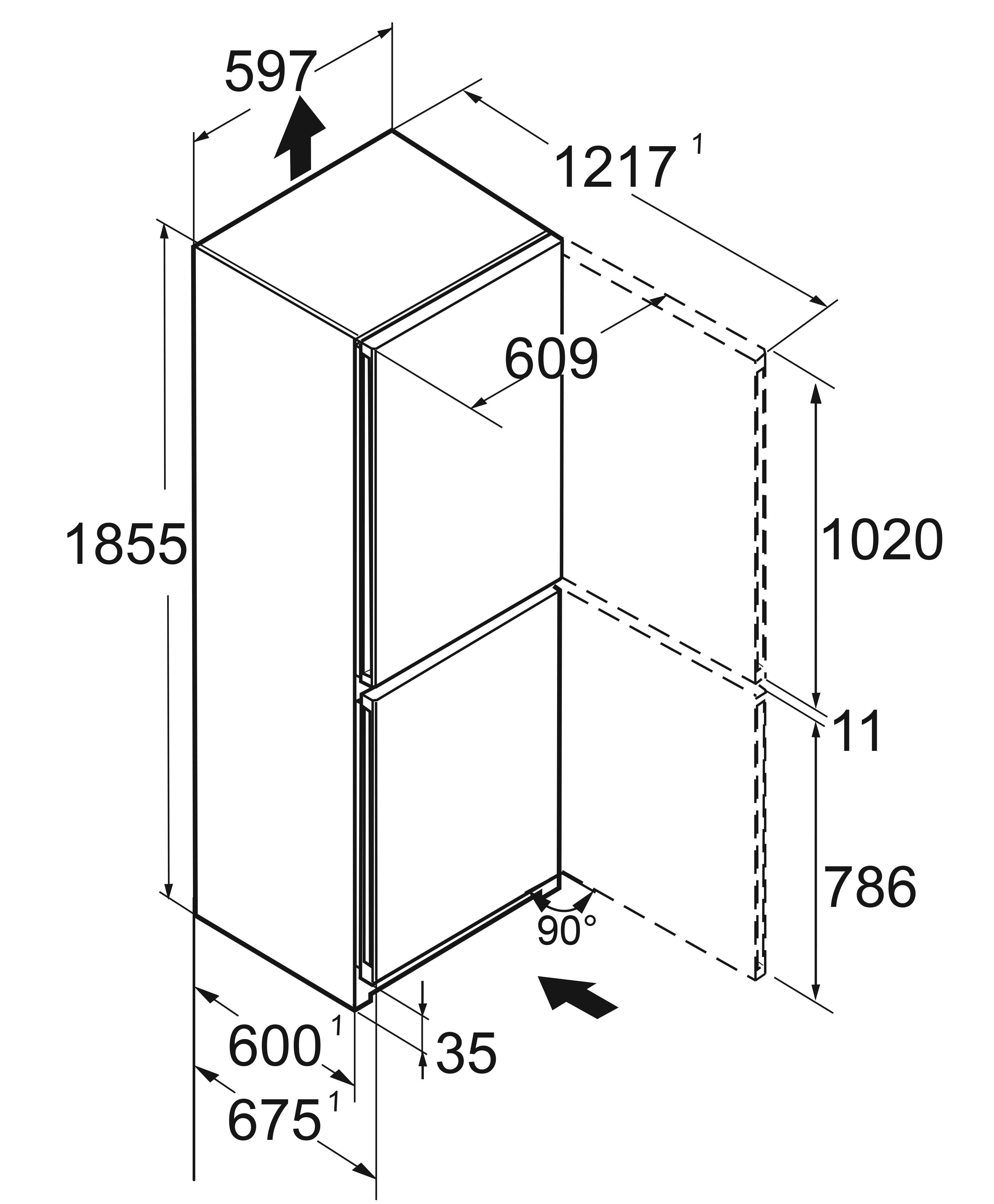 מקרר מקפיא תחתון ביופרש CBNsdc 522i נירוסטה