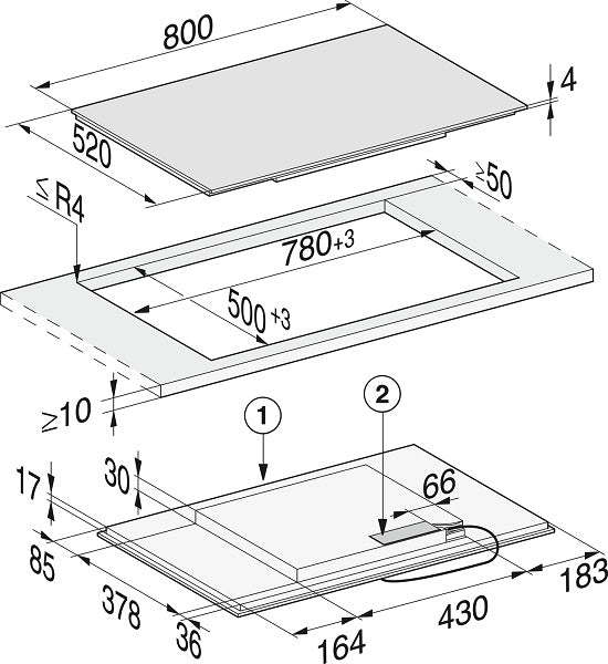 כירים אינדוקציה 80 ס"מ KM 7474 FL