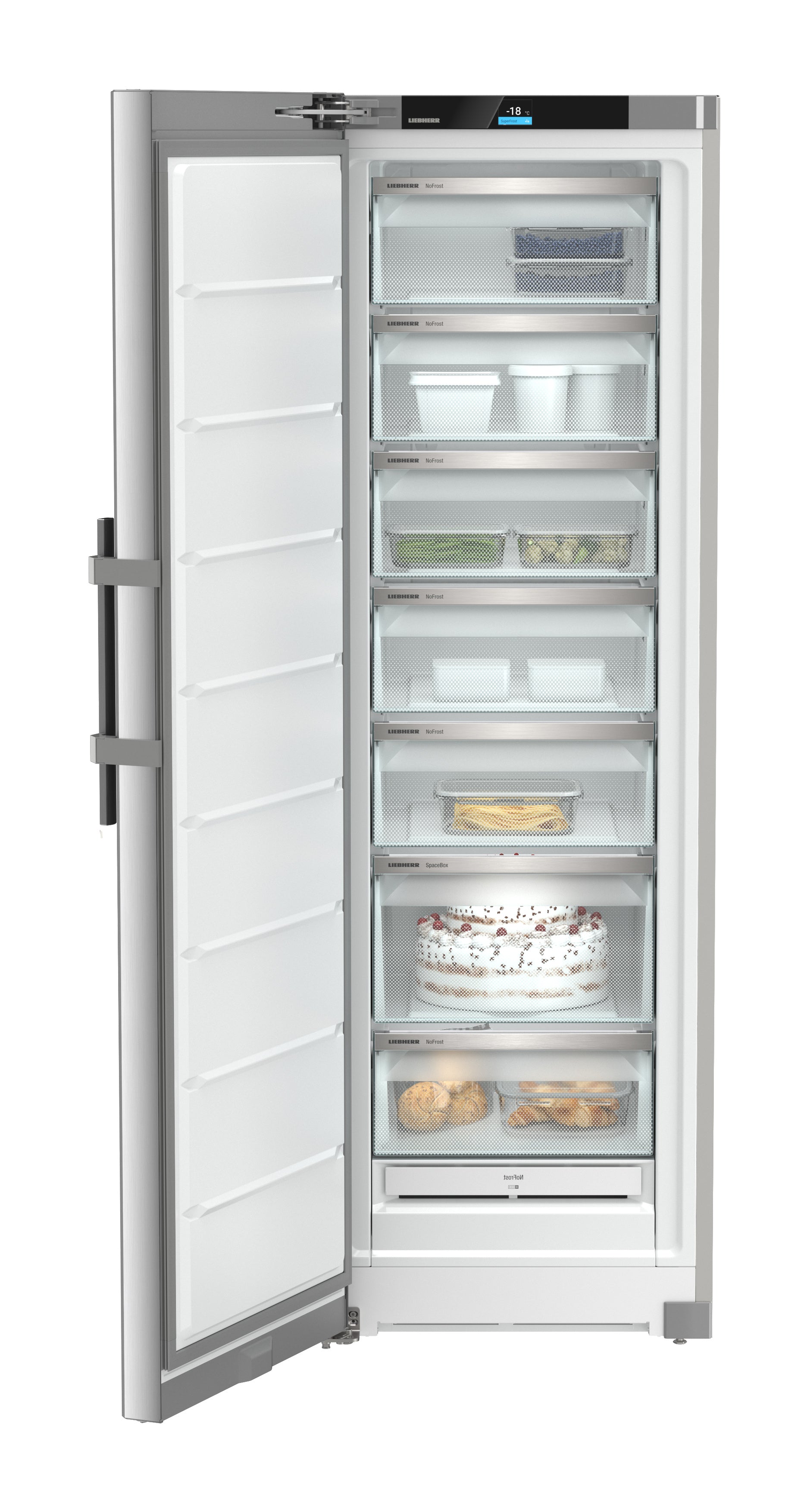 מקפיא 7 מגירות no frost עם ידית כסוף  SFNSFD 5237