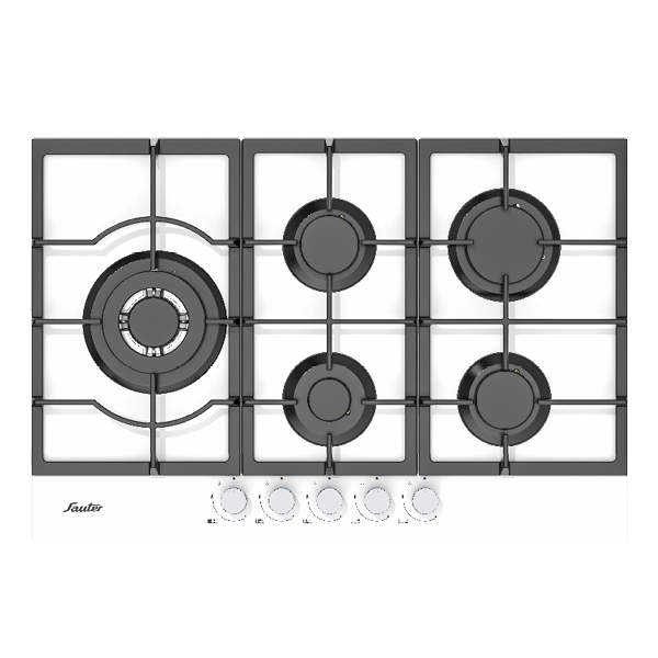 כיריים גז SHG7506W ז. לבנה 75 ס"מ 5 ל. עם טורבו