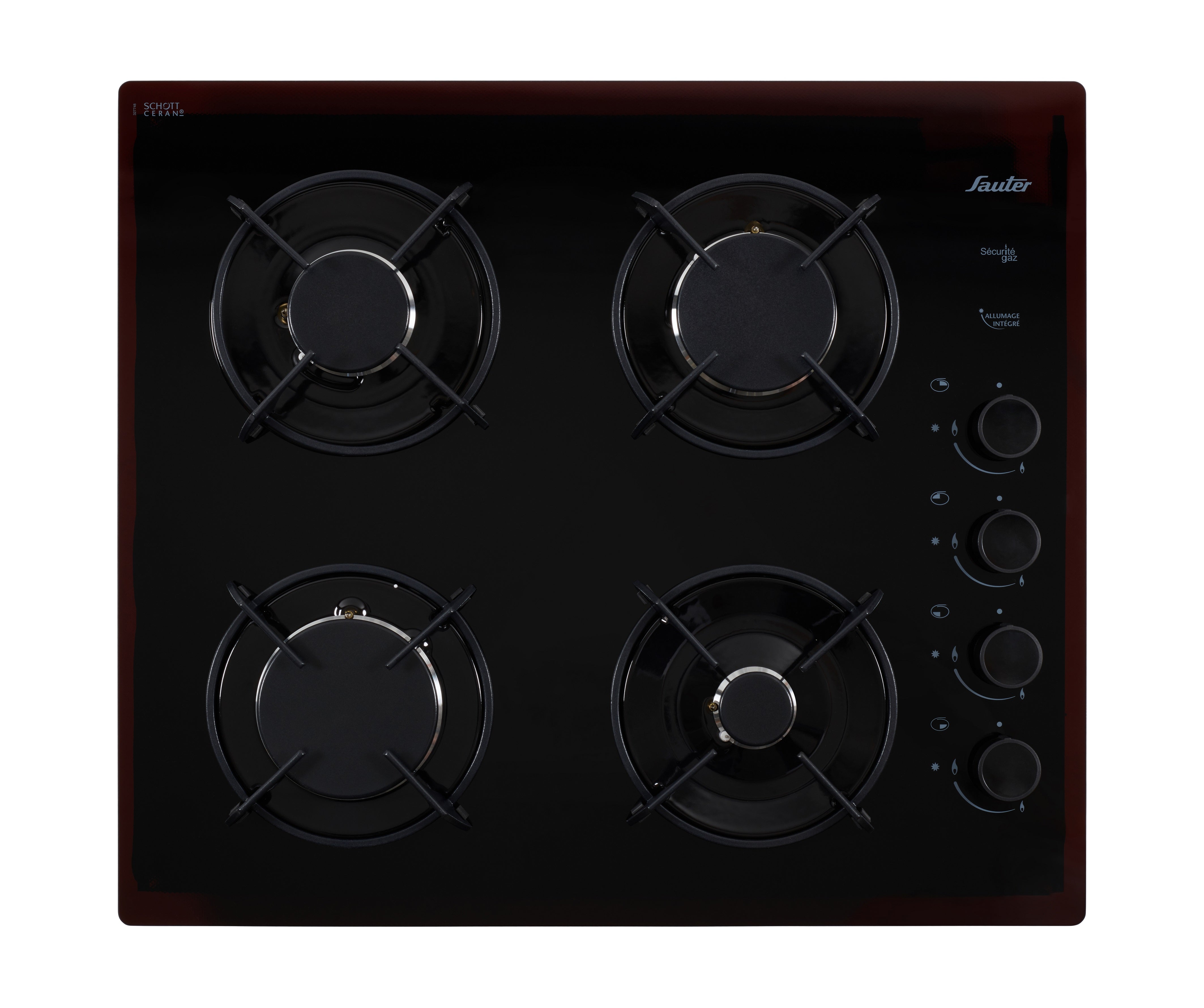 כיריים גז SHG870B זכוכית שחור 60סמ 4 מבערים