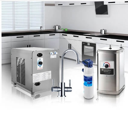 מערכת תת כיורית כולל ברז גוון ניקל דגם מודרני