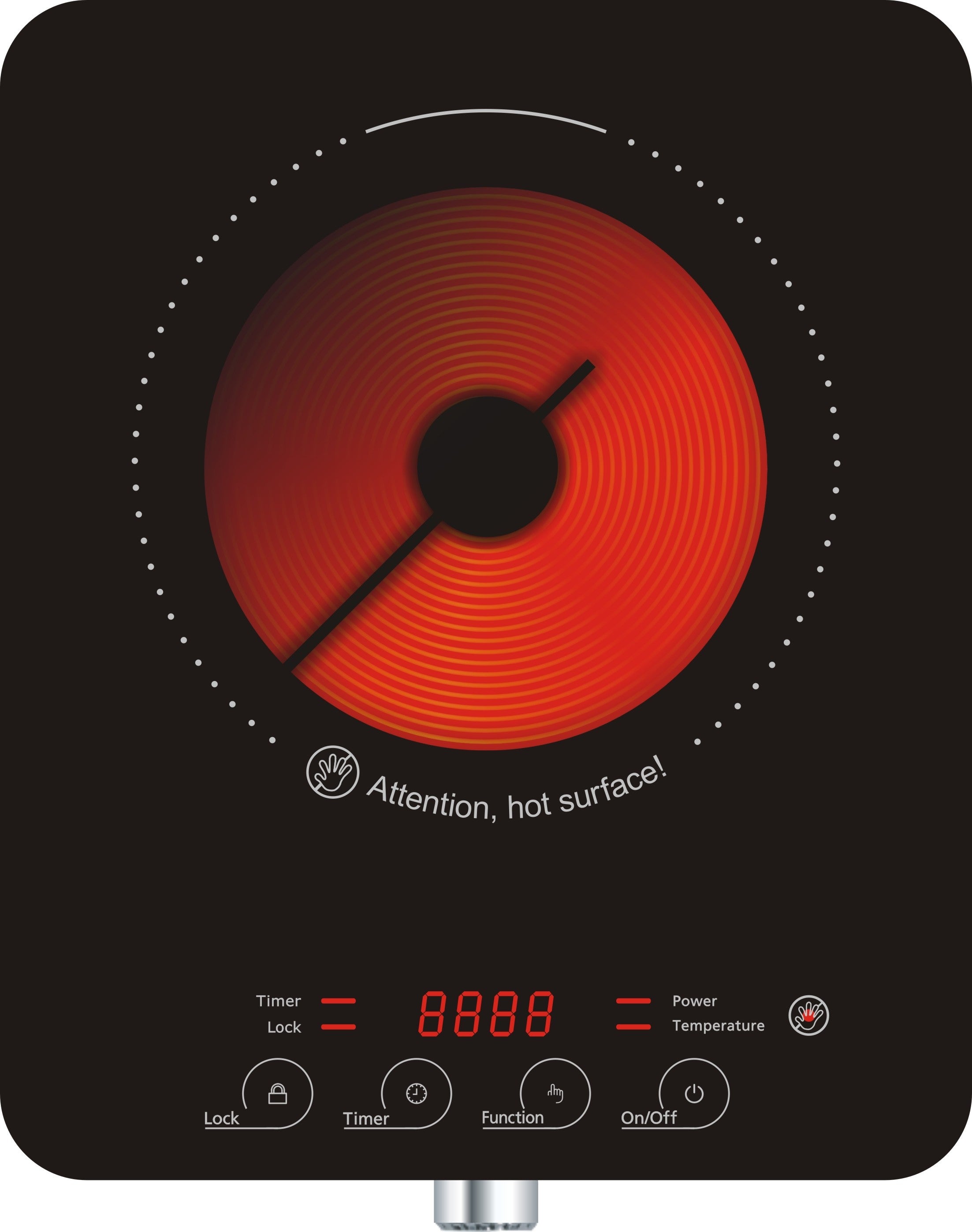 כירה חשמלית CHP1909 אינפרא מוקד אחד זכוכית